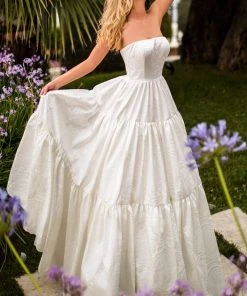 Formal Gowns Tarik Ediz - 50759 Straight Neck Jacquard Ballgown