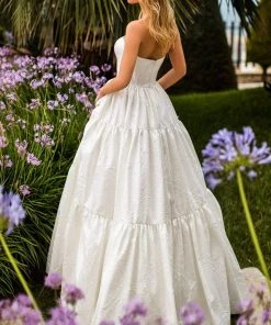 Formal Gowns Tarik Ediz - 50759 Straight Neck Jacquard Ballgown