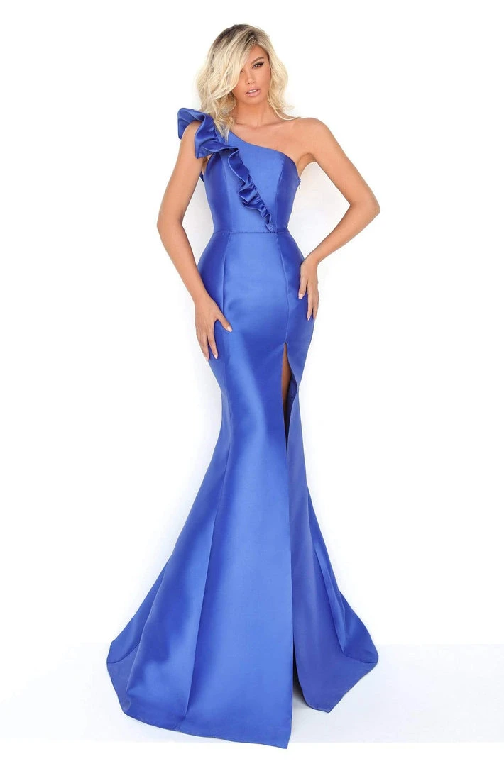 Formal Gowns Tarik Ediz - 50774 Ruffled One Shoulder Mermaid Dress 3 Formal Gowns Tarik Ediz - 50774 Ruffled One Shoulder Mermaid Dress