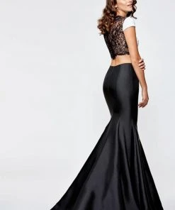 Tarik Ediz - 93113 Short Sleeve Contrast Mermaid Gown 8 Tarik Ediz - 93113 Short Sleeve Contrast Mermaid Gown