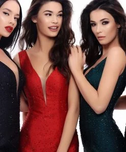 Tarik Ediz - 93331 Embellished Deep V-neck Mermaid Dress 13 Tarik Ediz - 93331 Embellished Deep V-neck Mermaid Dress