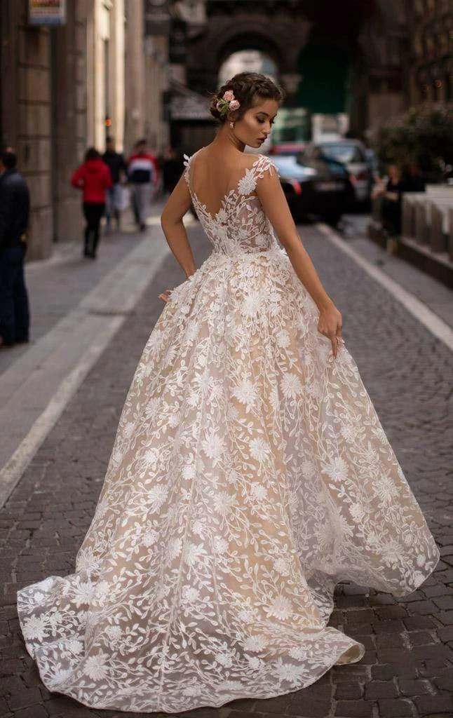 Tarik Ediz - 93613 Floral Lace Fitted Gown With Skirt Overlay 8 Tarik Ediz - 93613 Floral Lace Fitted Gown With Skirt Overlay