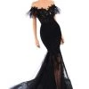 Formal Gowns Tarik Ediz - 93645 Bedazzled Illusion Neck Mermaid Dress With Train