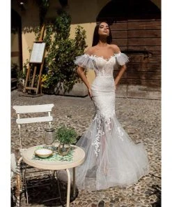 Formal Gowns Tarik Ediz - 93645 Bedazzled Illusion Neck Mermaid Dress With Train