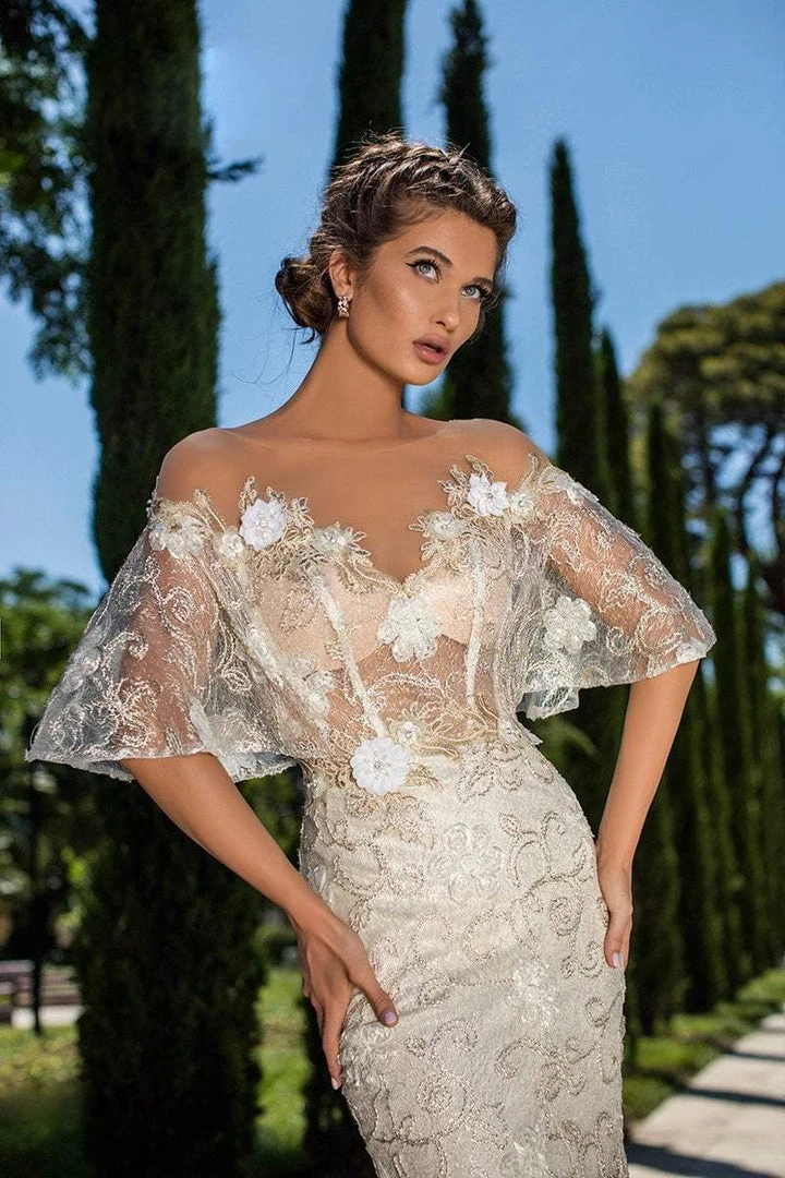 Formal Gowns Tarik Ediz - 93660 Floral Applique Mermaid Dress With Train 10 Formal Gowns Tarik Ediz - 93660 Floral Applique Mermaid Dress With Train