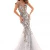 Tarik Ediz - 93661 Floral Embroidered Illusion Bateau Mermaid Dress Formal Gowns