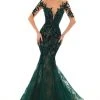 Tarik Ediz - 93669 Floral Sequined Lace Mermaid Dress With Train Formal Gowns