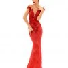 Formal Gowns Tarik Ediz - 93673 Floral Lace Illusion Bateau Dress With Overskirt