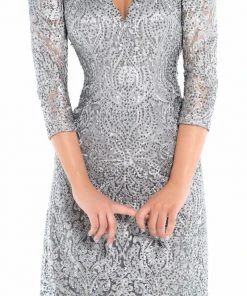 Tarik Ediz - 93677 Illusion Quarter Sleeve Jewel Adorned Sheath Gown Formal Gowns 11 Tarik Ediz - 93677 Illusion Quarter Sleeve Jewel Adorned Sheath Gown Formal Gowns