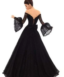 Tarik Ediz - 93686 Fully Lace Off-Shoulder A-line Dress