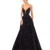 Formal Gowns Tarik Ediz - 93699 Sequined Deep V-neck A-line Dress