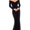Formal Gowns Tarik Ediz - 93718 Off-Shoulder Trumpet Dress With Second Lace Layer
