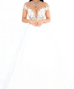 Tarik Ediz - 93737 Embellished High Neck Ballgown