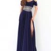 Formal Gowns Tarik Ediz - 93813 Draped Cowl Off Shoulder Chiffon Gown 2 Formal Gowns Tarik Ediz - 93813 Draped Cowl Off Shoulder Chiffon Gown