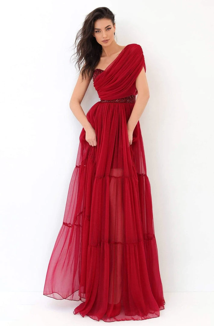 Formal Gowns Tarik Ediz - 93814 Ruched Asymmetrical A-Line Dress 3 Formal Gowns Tarik Ediz - 93814 Ruched Asymmetrical A-Line Dress