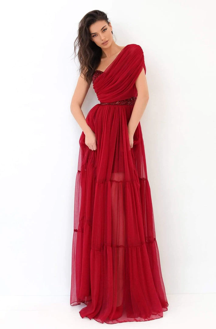 Formal Gowns Tarik Ediz - 93814 Ruched Asymmetrical A-Line Dress 5 Formal Gowns Tarik Ediz - 93814 Ruched Asymmetrical A-Line Dress