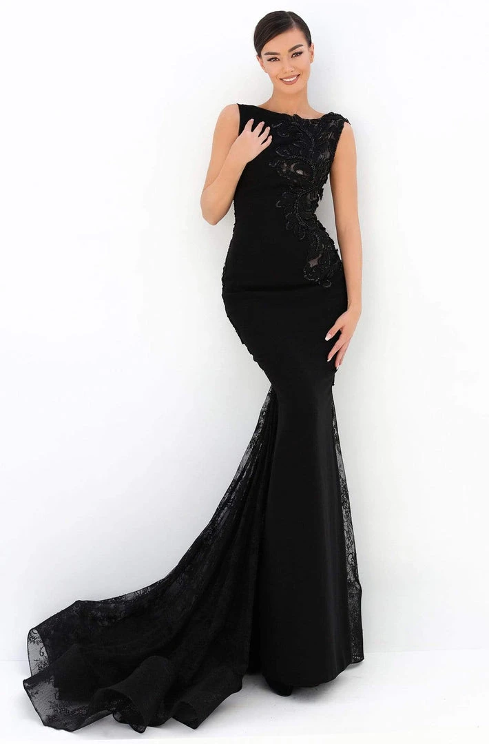 Tarik Ediz - 93820 Embroidered Bateau Trumpet Dress 3 Tarik Ediz - 93820 Embroidered Bateau Trumpet Dress