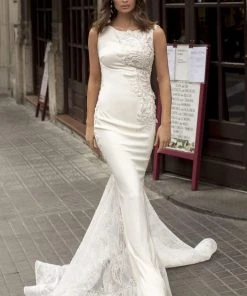 Tarik Ediz - 93820 Embroidered Bateau Trumpet Dress 11 Tarik Ediz - 93820 Embroidered Bateau Trumpet Dress