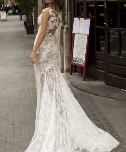 Tarik Ediz - 93820 Embroidered Bateau Trumpet Dress 12 Tarik Ediz - 93820 Embroidered Bateau Trumpet Dress