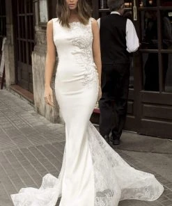 Tarik Ediz - 93820 Embroidered Bateau Trumpet Dress 13 Tarik Ediz - 93820 Embroidered Bateau Trumpet Dress