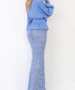 Tarik Ediz - 93831 Long Sleeve Bateau Lace Fitted Dress Formal Gowns 5 Tarik Ediz - 93831 Long Sleeve Bateau Lace Fitted Dress Formal Gowns