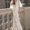 Tarik Ediz - 93837 Plunging V-Neck Lace Bell Sleeves Formal Gowns 2 Tarik Ediz - 93837 Plunging V-Neck Lace Bell Sleeves Formal Gowns