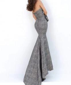 Tarik Ediz - 93857 Beaded Jacquard Mermaid Dress With Train