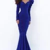 Tarik Ediz - 93883 Ruched Sweetheart Long Sleeves Dress Formal Gowns