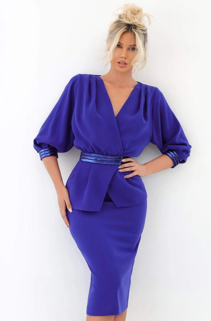 Cocktail Dresses Tarik Ediz - 93899 Cuffed Bishop Sleeve Slim Cocktail Dress 3 Cocktail Dresses Tarik Ediz - 93899 Cuffed Bishop Sleeve Slim Cocktail Dress