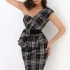 Cocktail Dresses Tarik Ediz - 93901 Asymmetric Neck Fitted Dress 2 Cocktail Dresses Tarik Ediz - 93901 Asymmetric Neck Fitted Dress