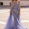Tarik Ediz - 93936 Bedazzled Square Neck Dress With Overskirt Formal Gowns 2 Tarik Ediz - 93936 Bedazzled Square Neck Dress With Overskirt Formal Gowns