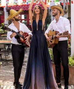 Tarik Ediz - 93944 Ruched Plunging V-Neck Gown With Slit 8 Tarik Ediz - 93944 Ruched Plunging V-Neck Gown With Slit