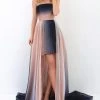 Formal Gowns Tarik Ediz - 93945 Strapless Ruched High Low Dress 2 Formal Gowns Tarik Ediz - 93945 Strapless Ruched High Low Dress