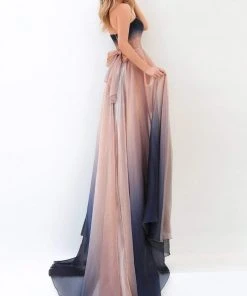 Formal Gowns Tarik Ediz - 93945 Strapless Ruched High Low Dress