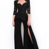 Plus Size Dresses Tarik Ediz - 93950 Embroidered Sweetheart Pantsuit