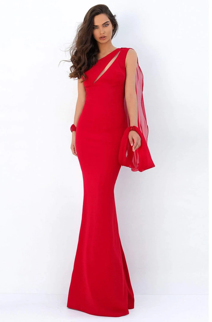 Tarik Ediz - 93951 Asymmetrical Illusion Back Sheath Dress 3 Tarik Ediz - 93951 Asymmetrical Illusion Back Sheath Dress