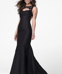 Formal Gowns Tarik Ediz - Bateau Neck Mermaid Gown 50020