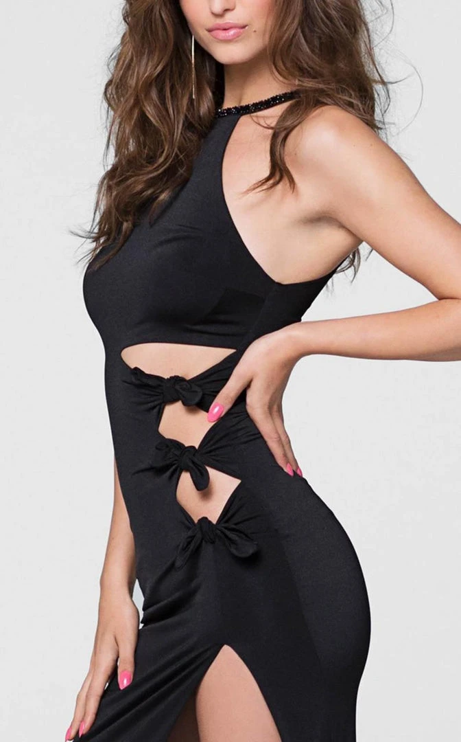 Formal Gowns Tarik Ediz - Beaded Halter Neck Dress 50025 6 Formal Gowns Tarik Ediz - Beaded Halter Neck Dress 50025