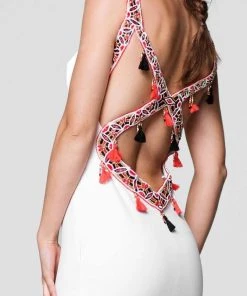 Formal Gowns Tarik Ediz - Beaded High Neck Gown 50054