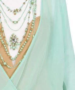 Cocktail Dresses Tarik Ediz - Beaded Illusion Jewel Neck Dress 90372