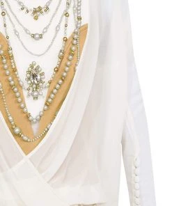 Cocktail Dresses Tarik Ediz - Beaded Illusion Jewel Neck Dress 90372