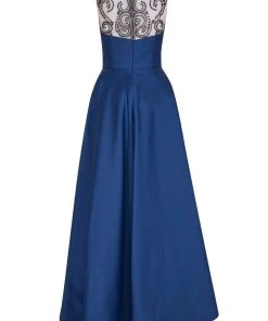 Formal Gowns Tarik Ediz - Beaded Jewel Neck A-line Dress 50012