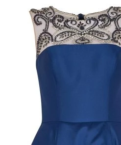 Formal Gowns Tarik Ediz - Beaded Jewel Neck A-line Dress 50012