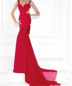 Tarik Ediz - Bow Accented Panel Gown 92504 Formal Gowns