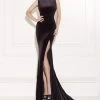 Tarik Ediz - Crystal-Encrusted Bateau Neck Gown 92481 Formal Gowns