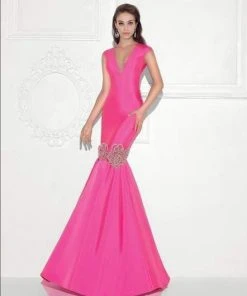 Tarik Ediz - Deep V-Neck Mermaid Gown 92729