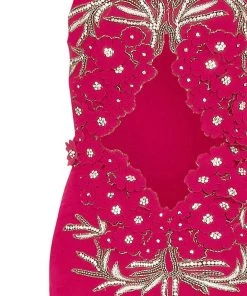 Tarik Ediz - Embellished Cutout Down 92561