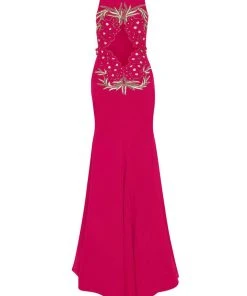Tarik Ediz - Embellished Cutout Down 92561