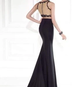 Tarik Ediz - Embroidered Crop Top Two-Piece Gown 92564 Formal Gowns