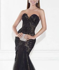 Tarik Ediz - Embroidered Trumpet Gown 92598